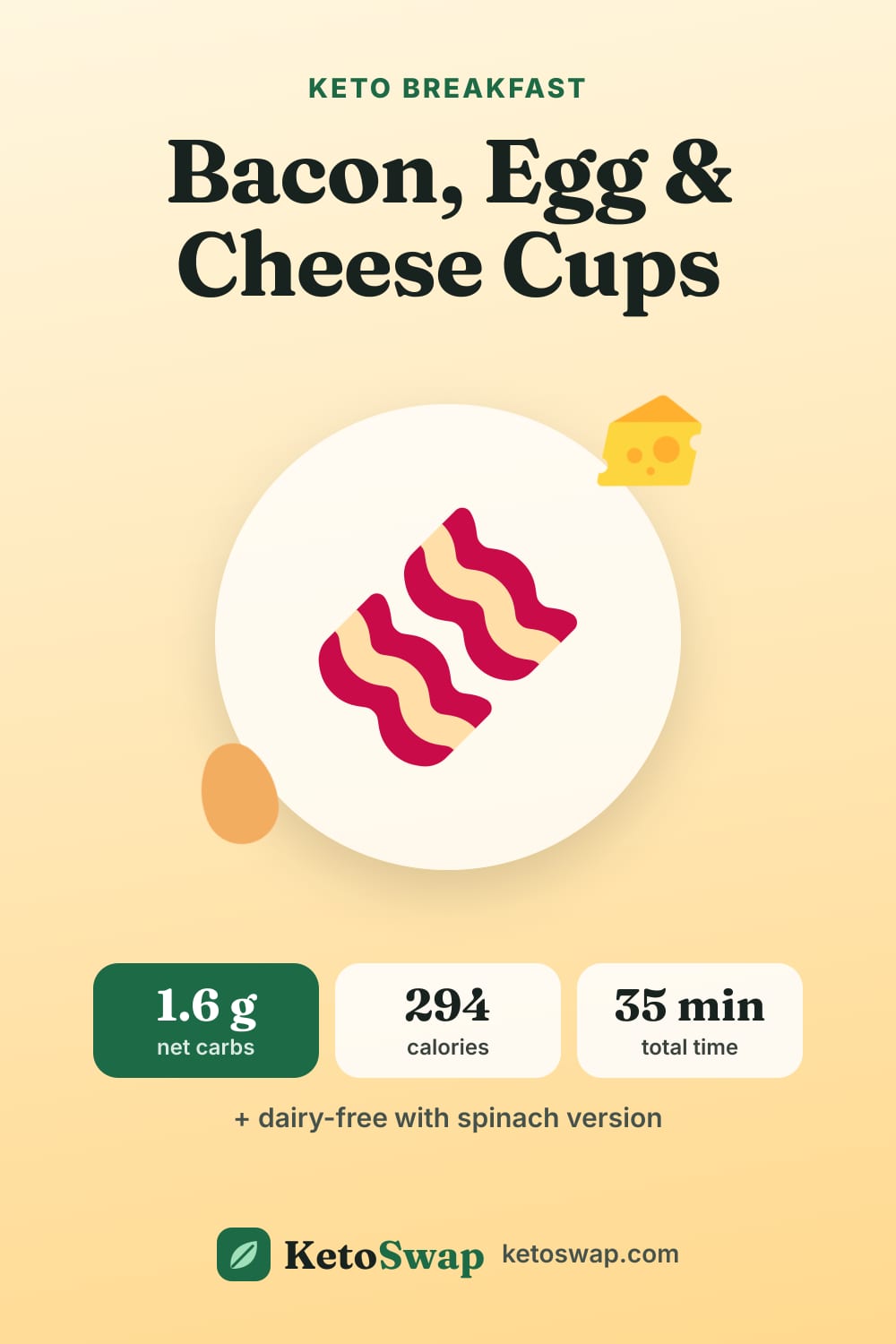 Bacon, Egg & Cheese Cups — pin image