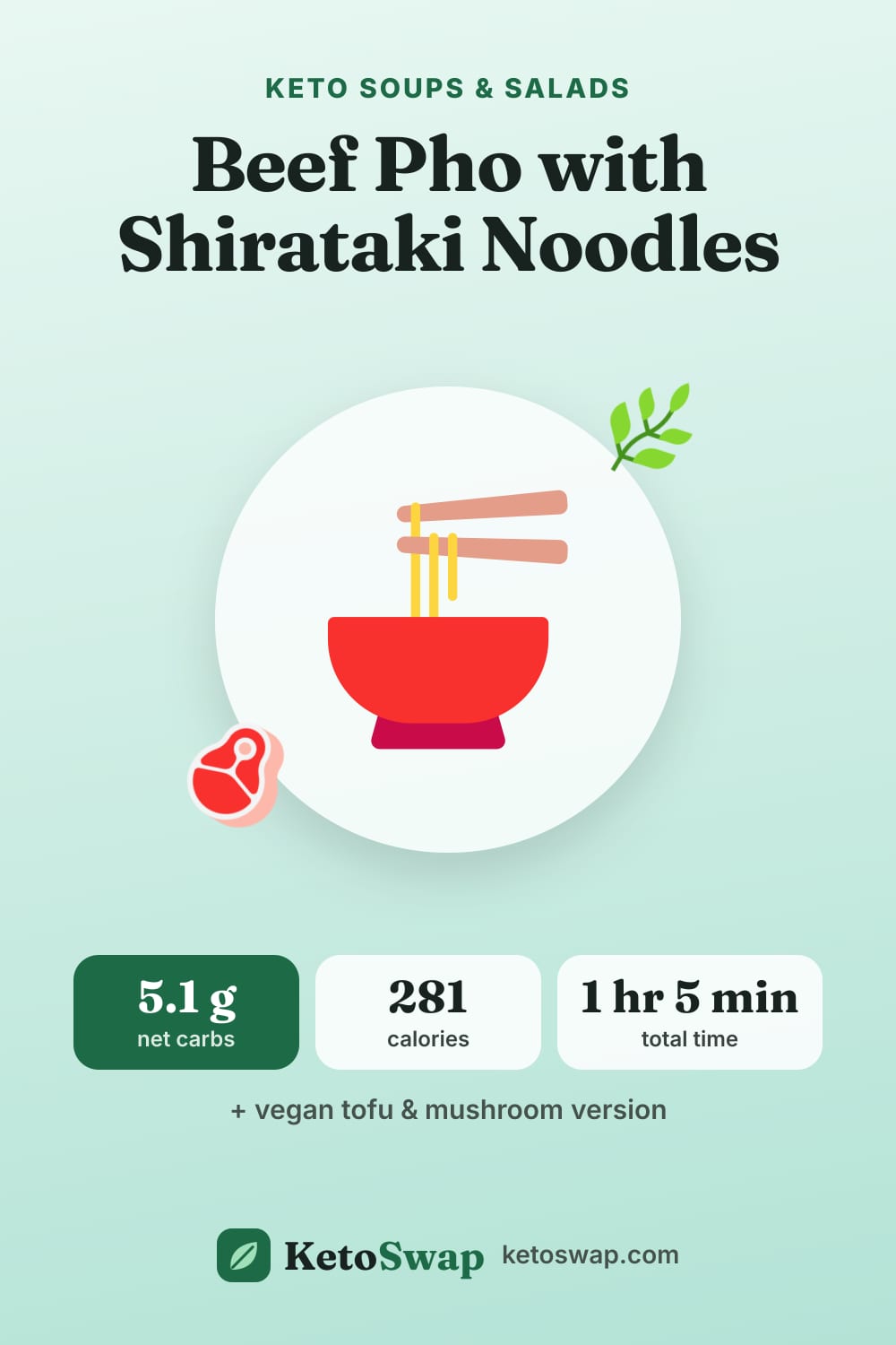 Beef Pho with Shirataki Noodles — pin image