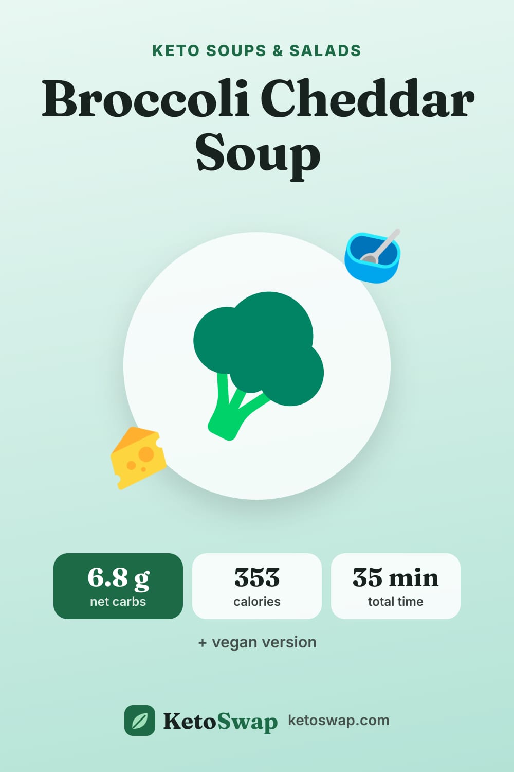 Broccoli Cheddar Soup — pin image