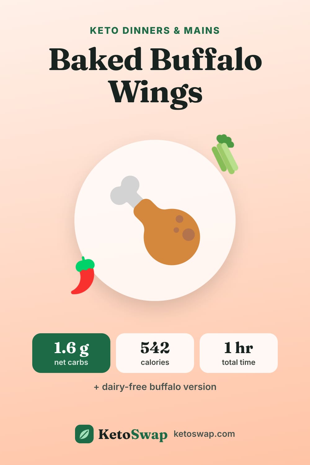 Baked Buffalo Wings — pin image