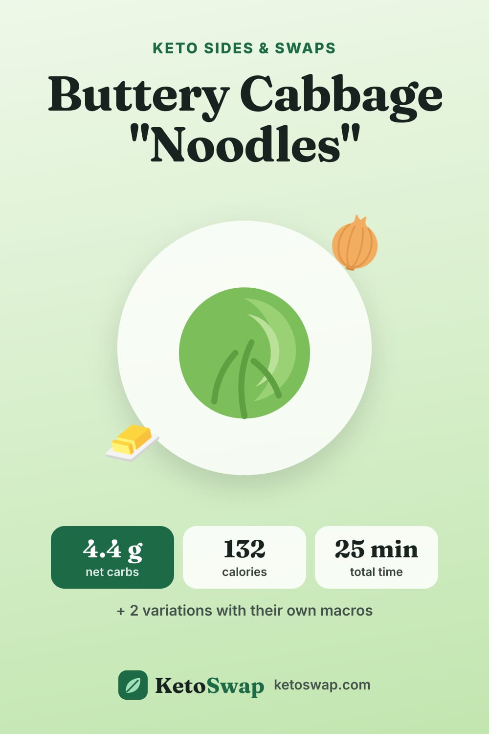 Buttery Cabbage "Noodles" — pin image