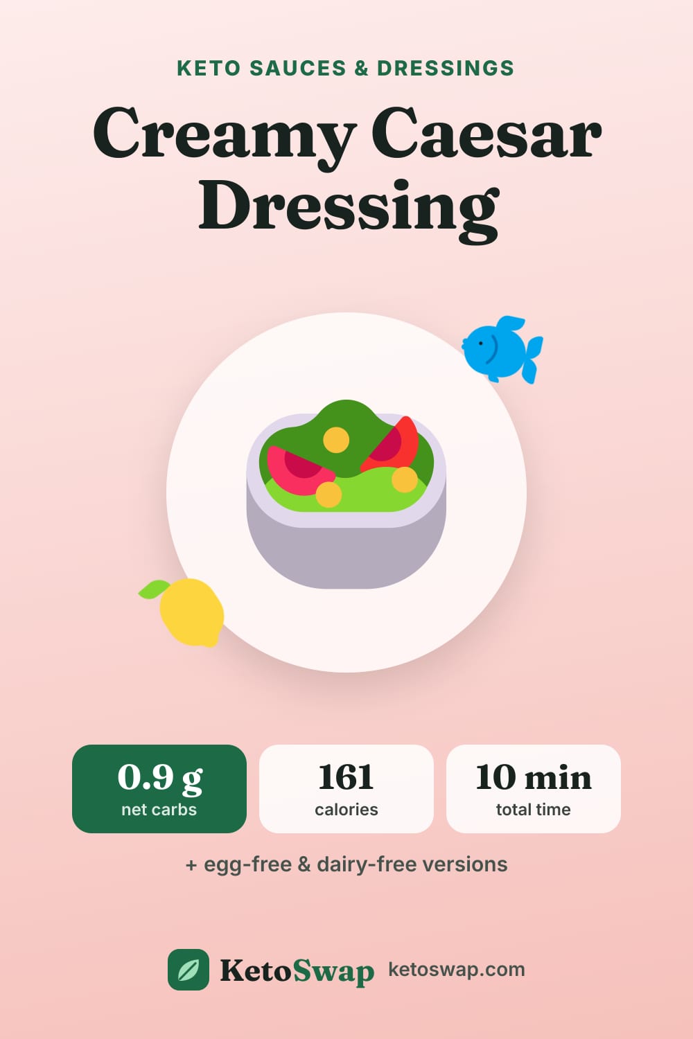 Creamy Caesar Dressing — pin image