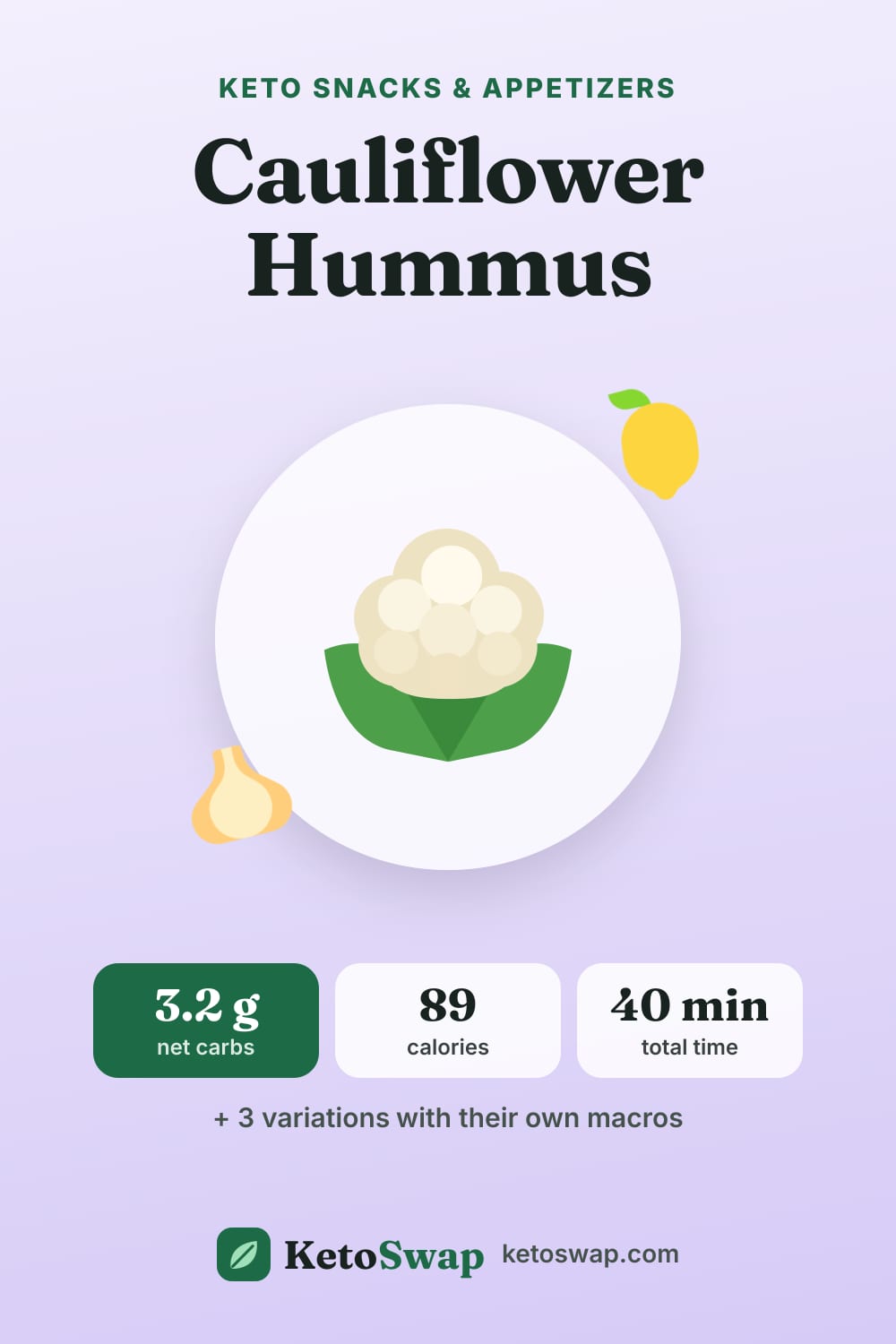 Cauliflower Hummus — pin image