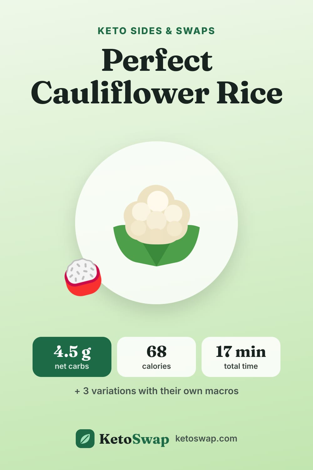 Perfect Cauliflower Rice — pin image