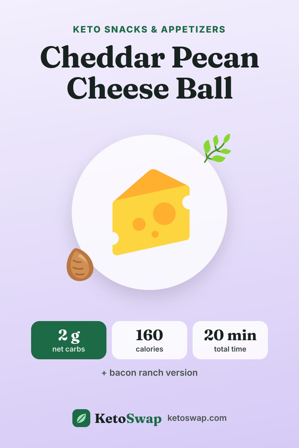 Cheddar Pecan Cheese Ball — pin image