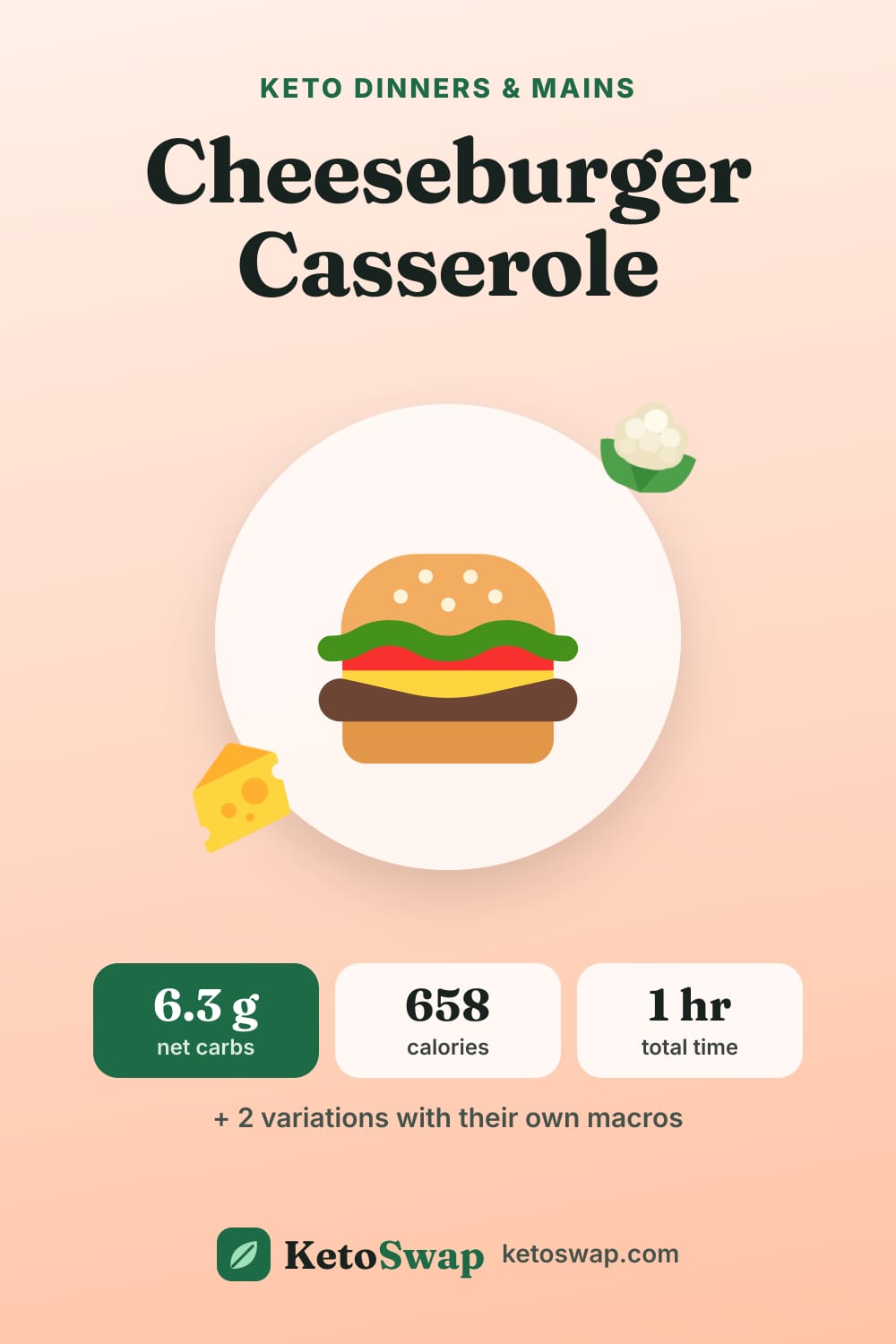 Cheeseburger Casserole — pin image