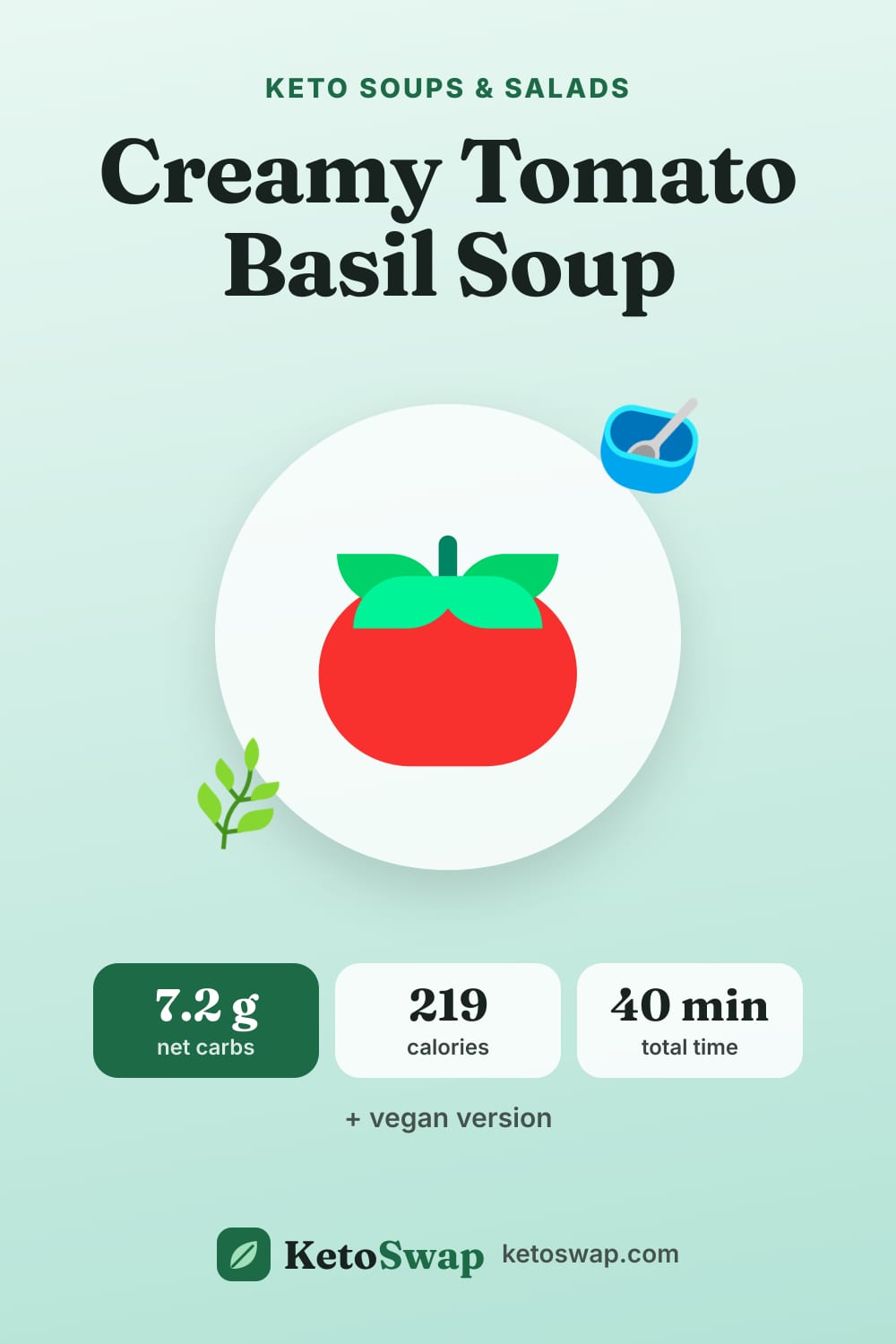 Creamy Tomato Basil Soup — pin image