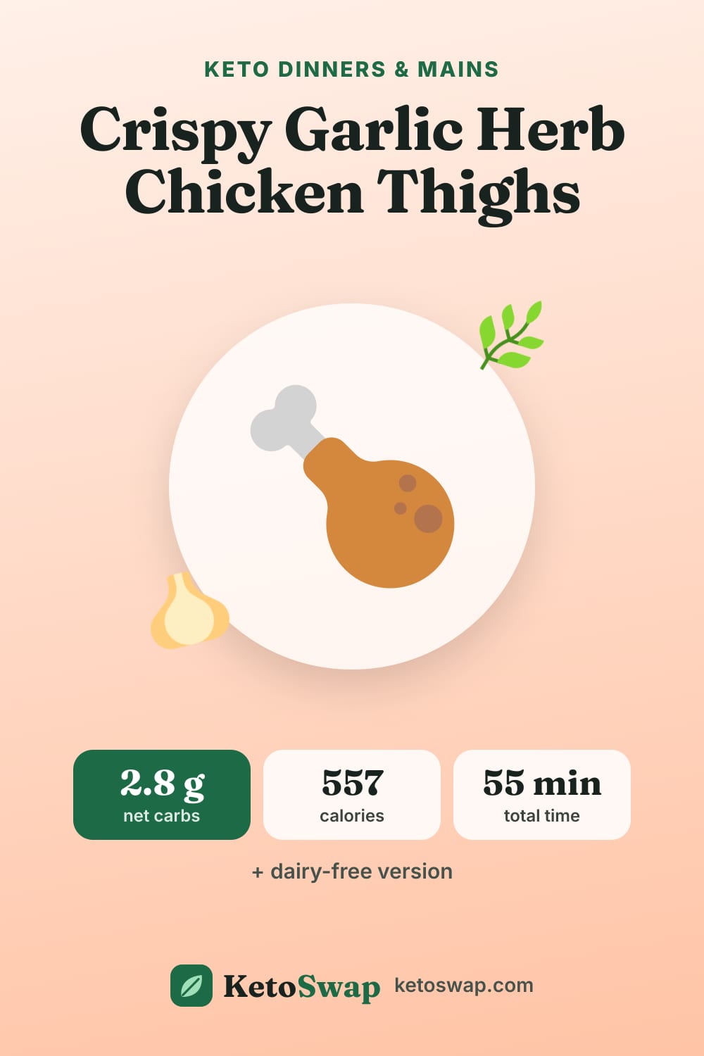 Crispy Garlic Herb Chicken Thighs — pin image