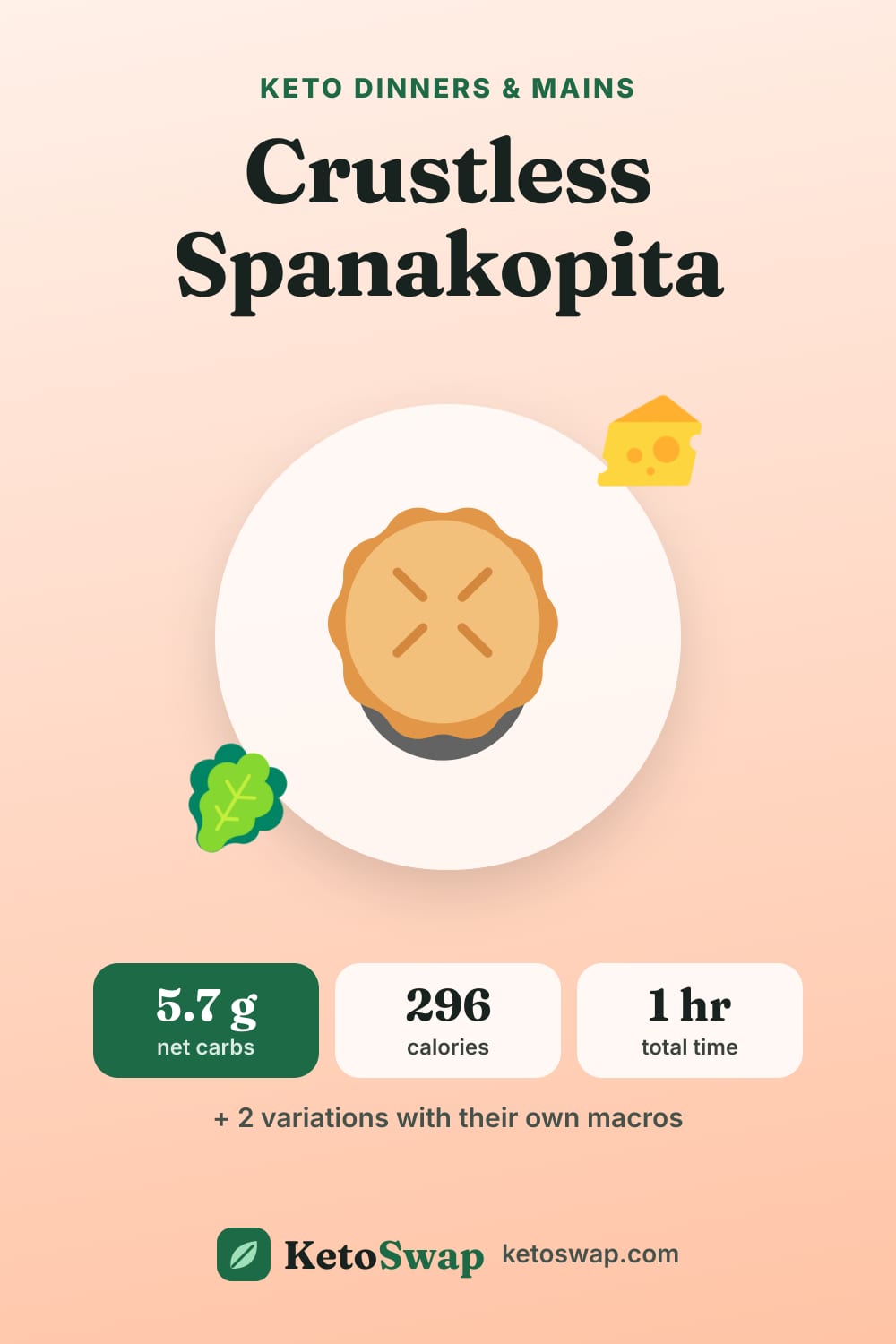 Crustless Spanakopita — pin image