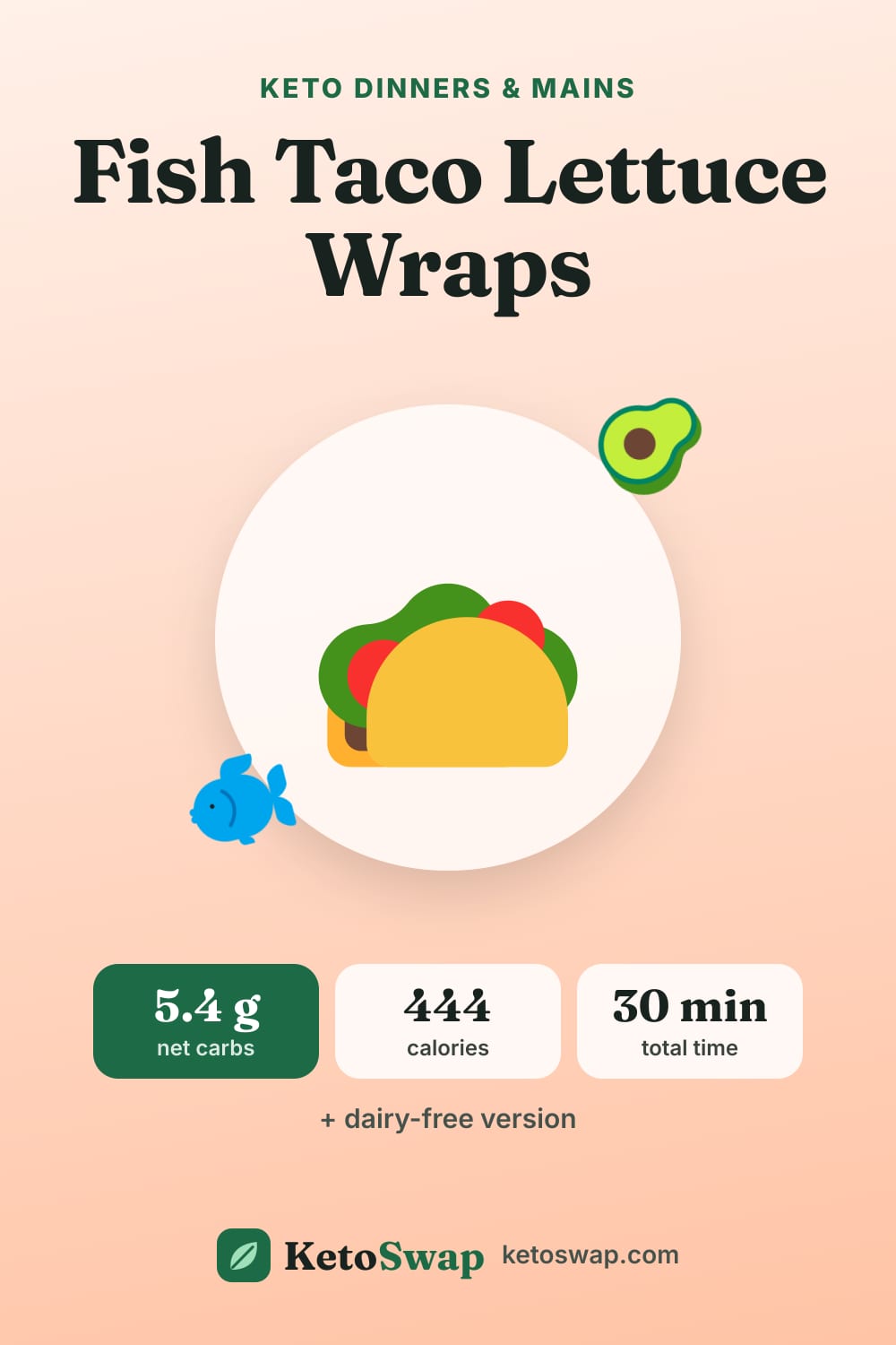 Fish Taco Lettuce Wraps — pin image