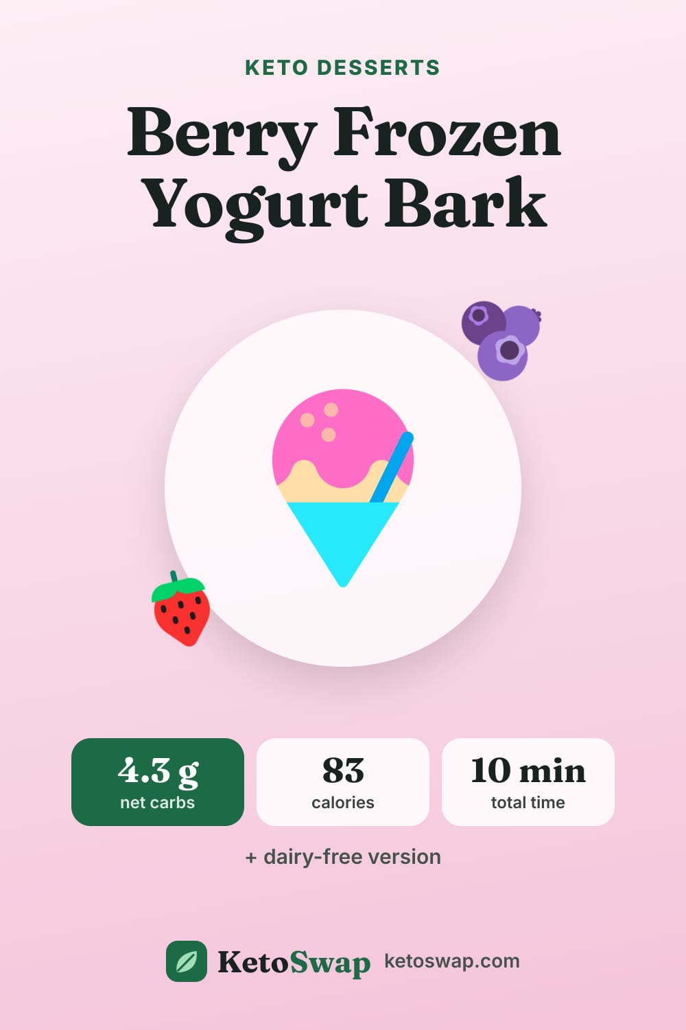 Berry Frozen Yogurt Bark — pin image