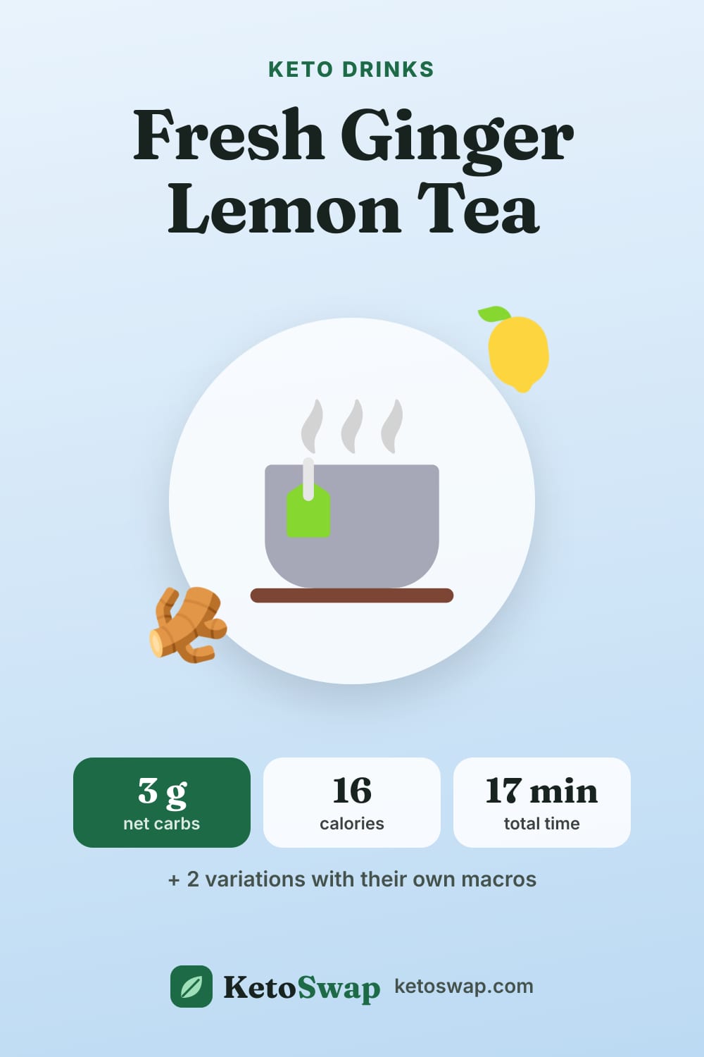 Fresh Ginger Lemon Tea — pin image