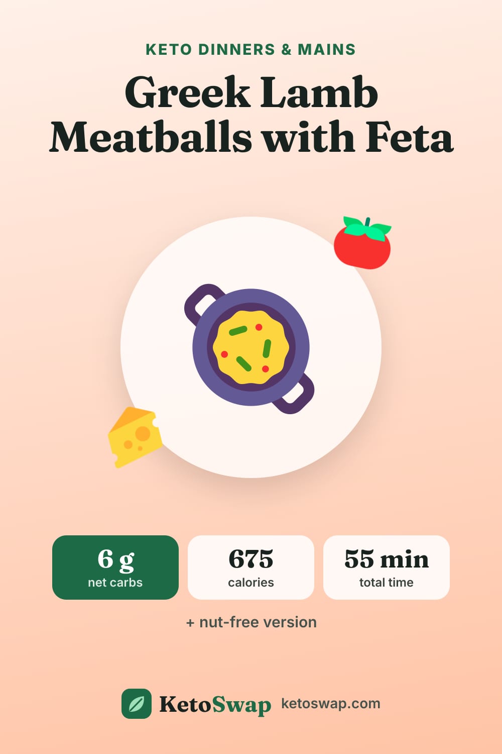Greek Lamb Meatballs with Feta — pin image