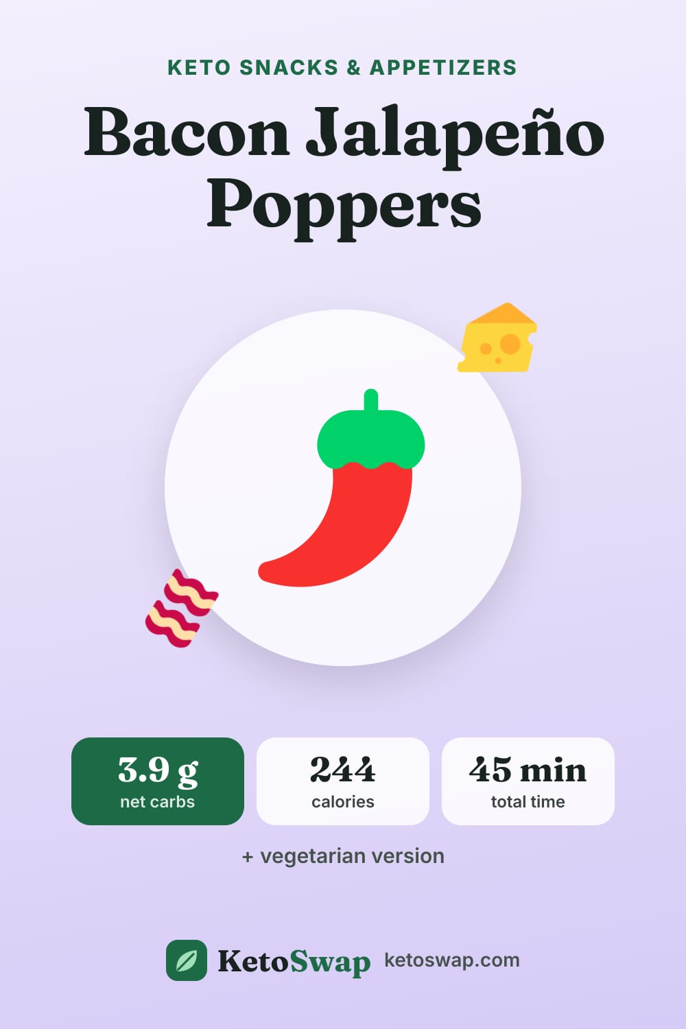 Bacon Jalapeño Poppers — pin image