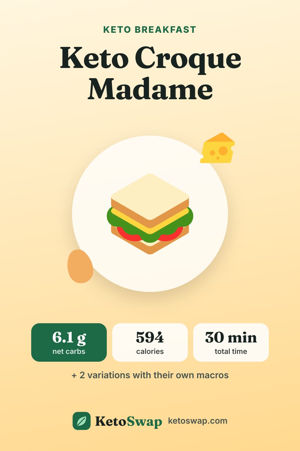 Keto Croque Madame — pin image