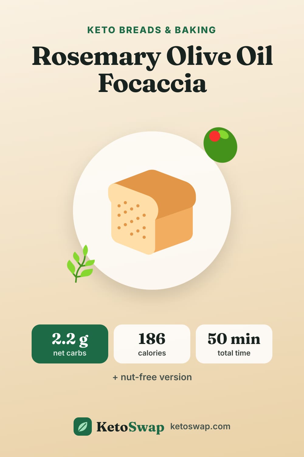 Rosemary Olive Oil Focaccia — pin image