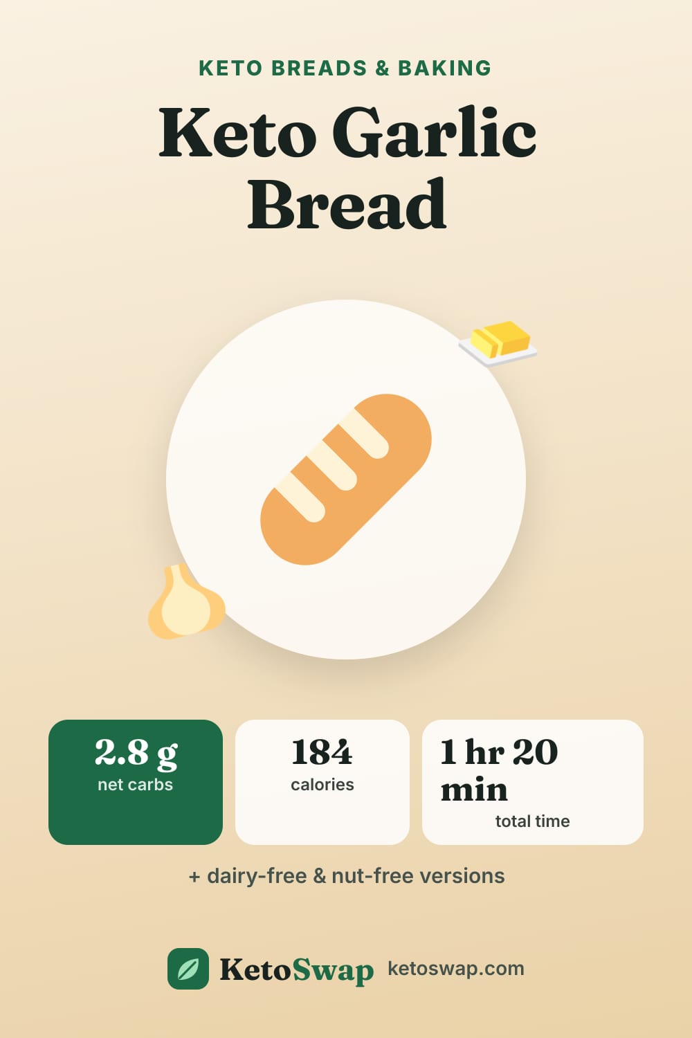Keto Garlic Bread — pin image