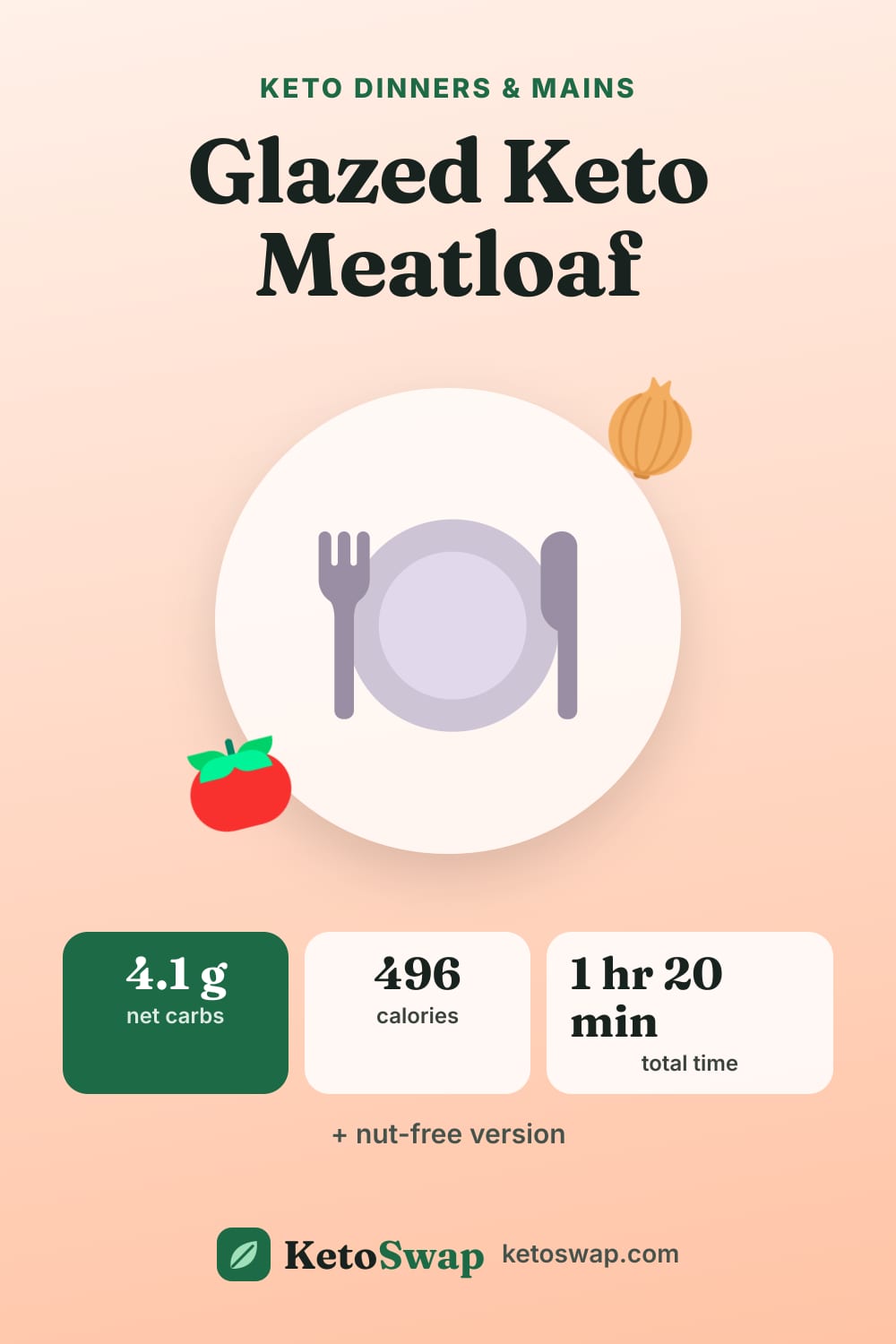 Glazed Keto Meatloaf — pin image