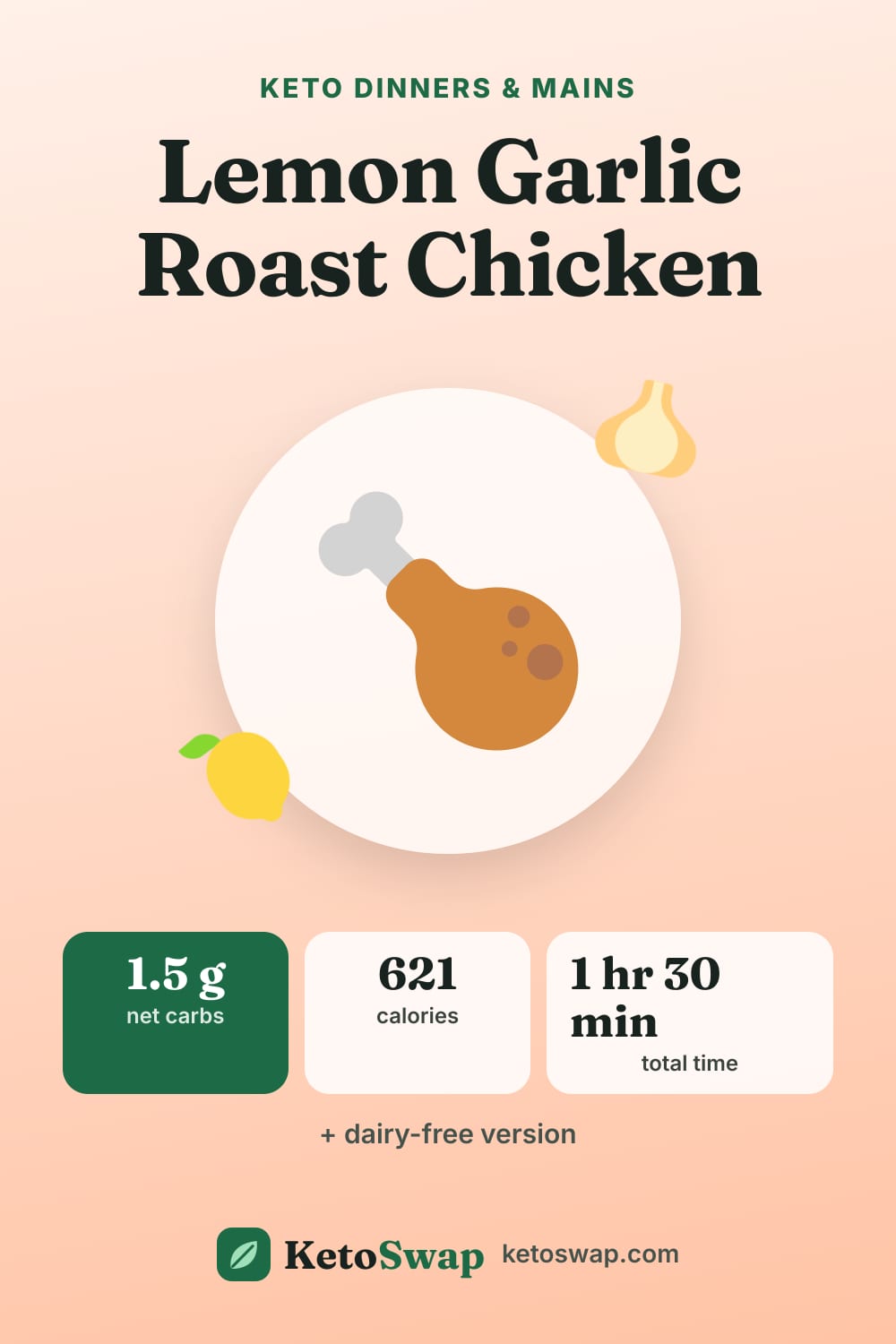 Lemon Garlic Roast Chicken — pin image