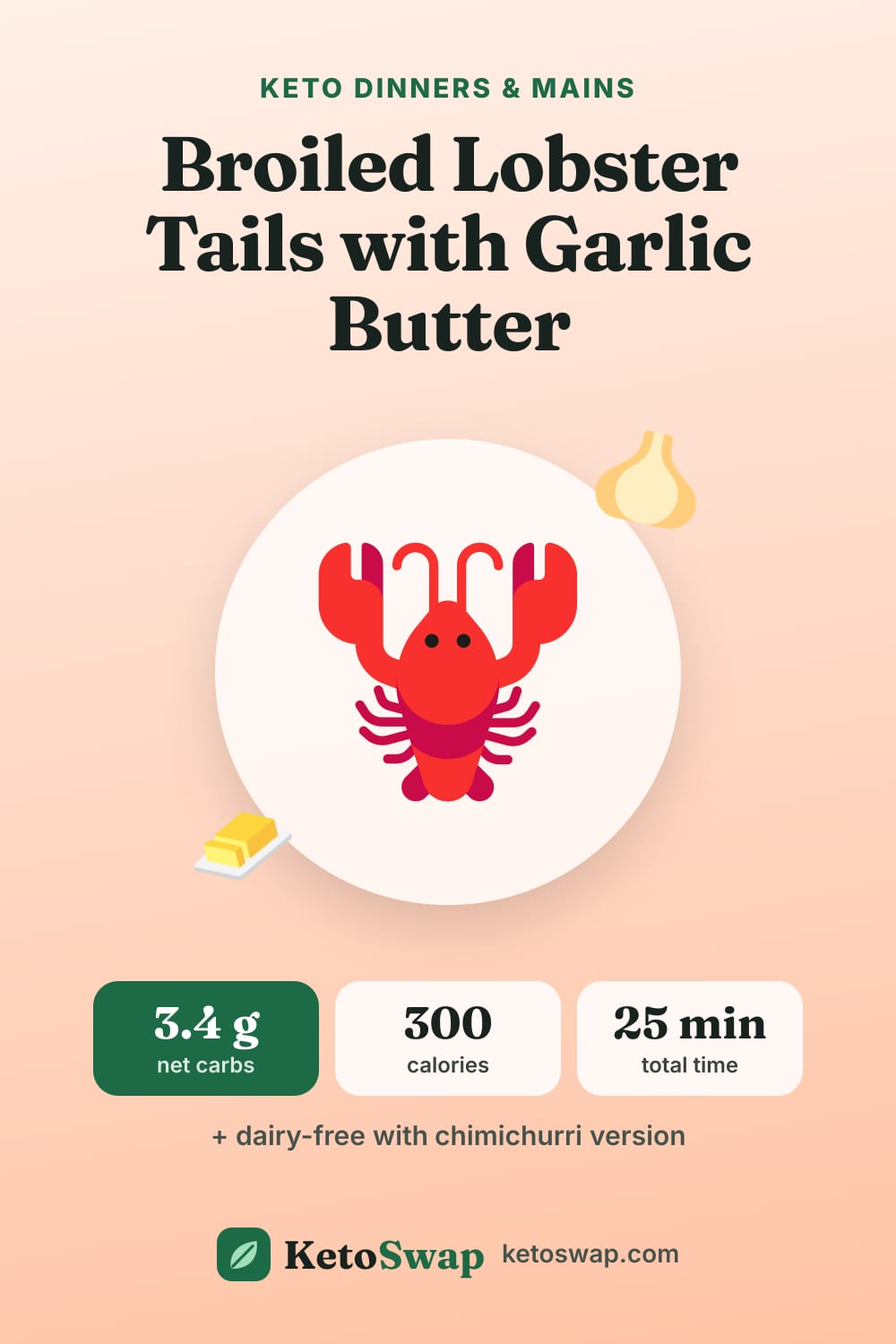 Broiled Lobster Tails with Garlic Butter — pin image