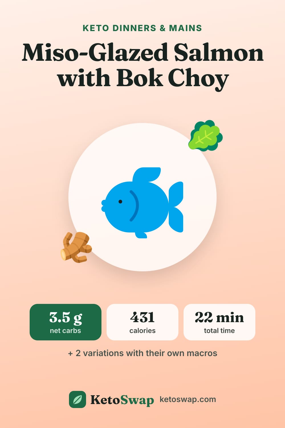 Miso-Glazed Salmon with Bok Choy — pin image
