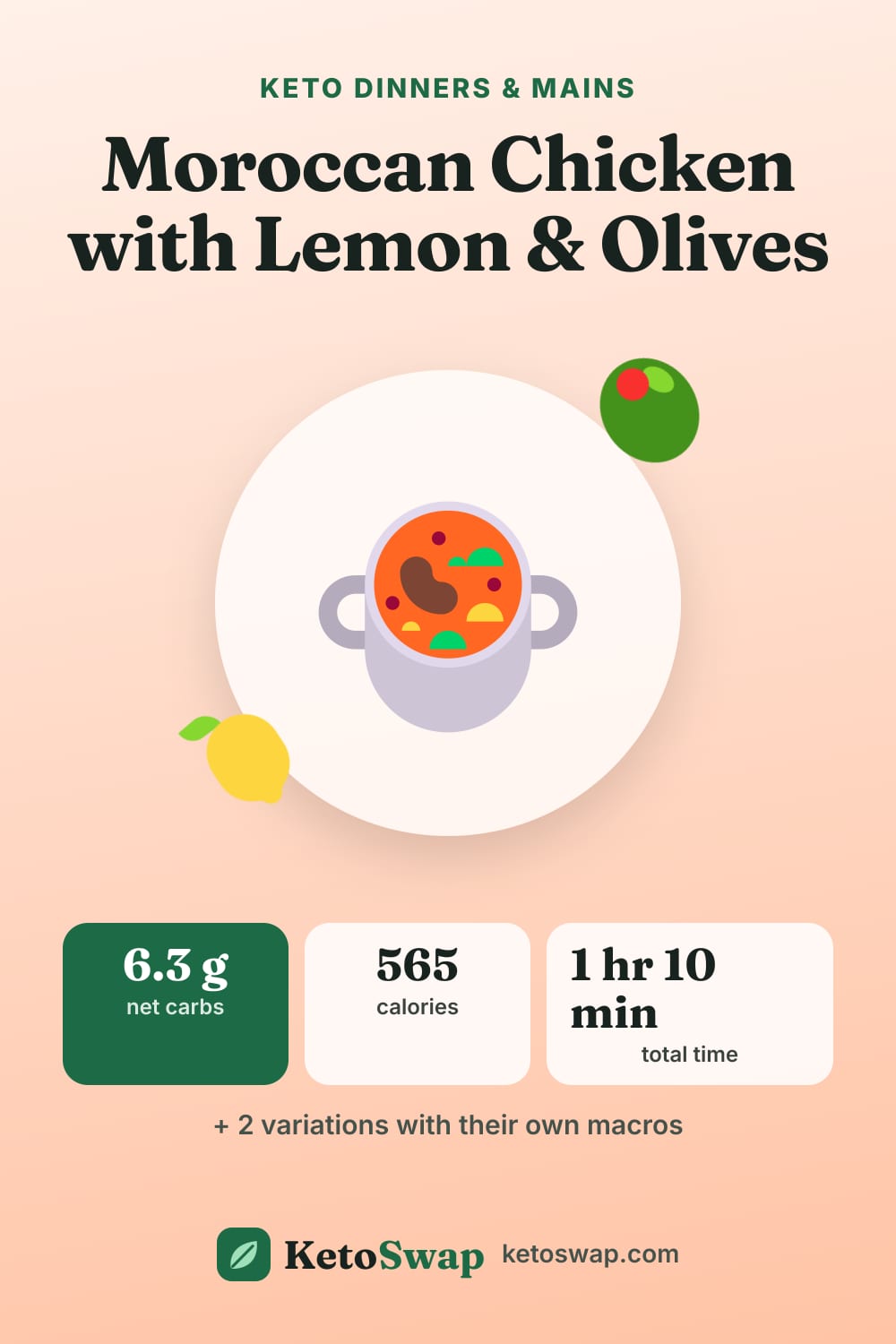 Moroccan Chicken with Lemon & Olives — pin image