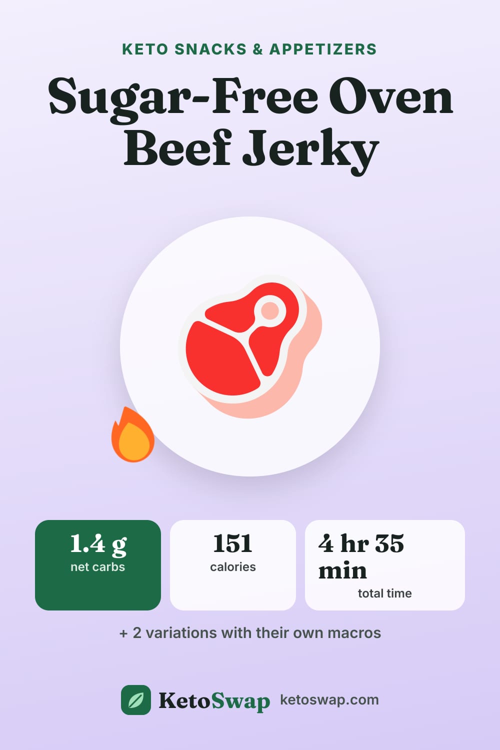 Sugar-Free Oven Beef Jerky — pin image