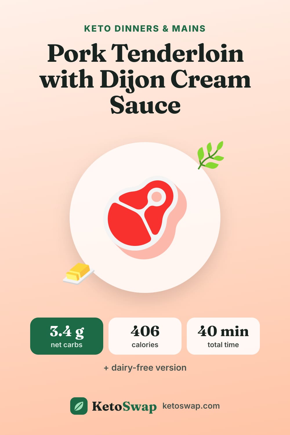 Pork Tenderloin with Dijon Cream Sauce — pin image