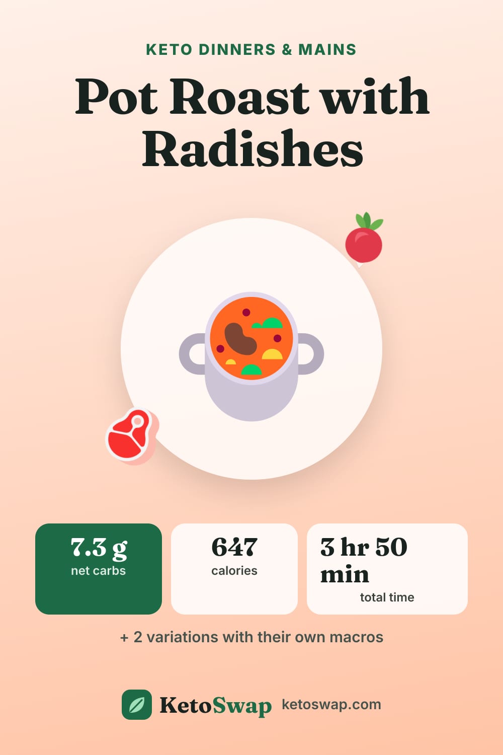 Pot Roast with Radishes — pin image