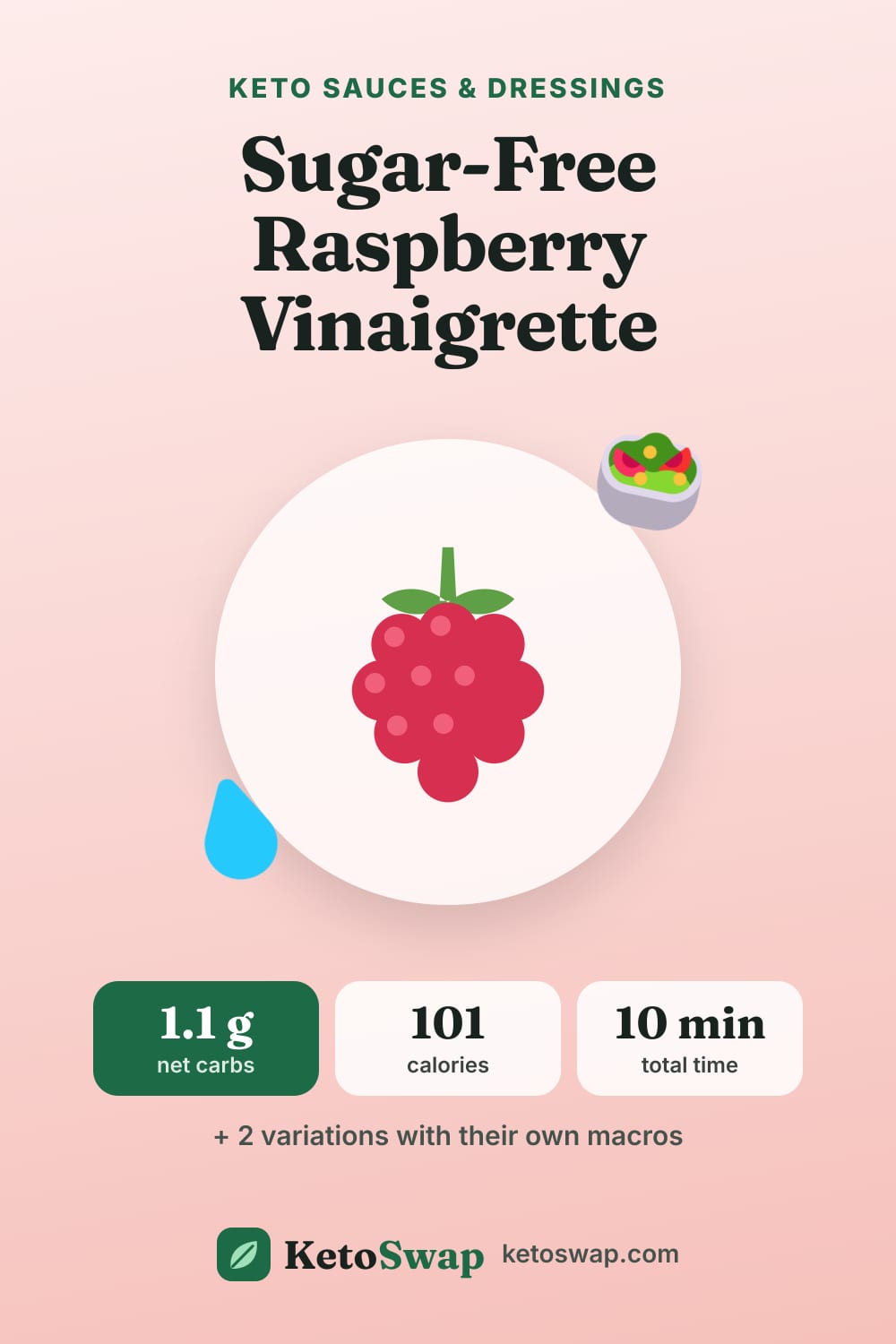 Sugar-Free Raspberry Vinaigrette — pin image