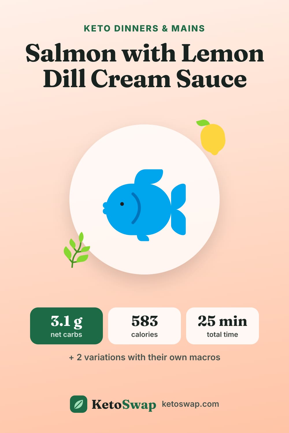 Salmon with Lemon Dill Cream Sauce — pin image