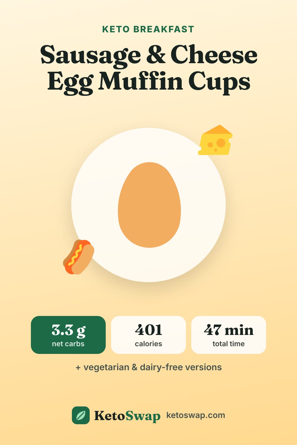 Sausage & Cheese Egg Muffin Cups — pin image