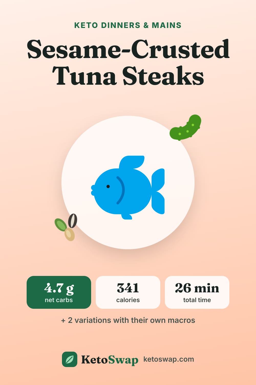 Sesame-Crusted Tuna Steaks — pin image