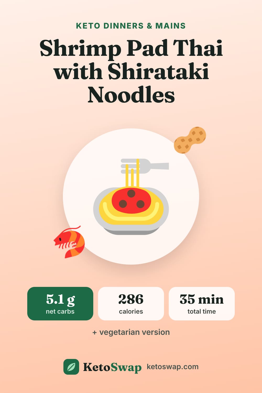 Shrimp Pad Thai with Shirataki Noodles — pin image