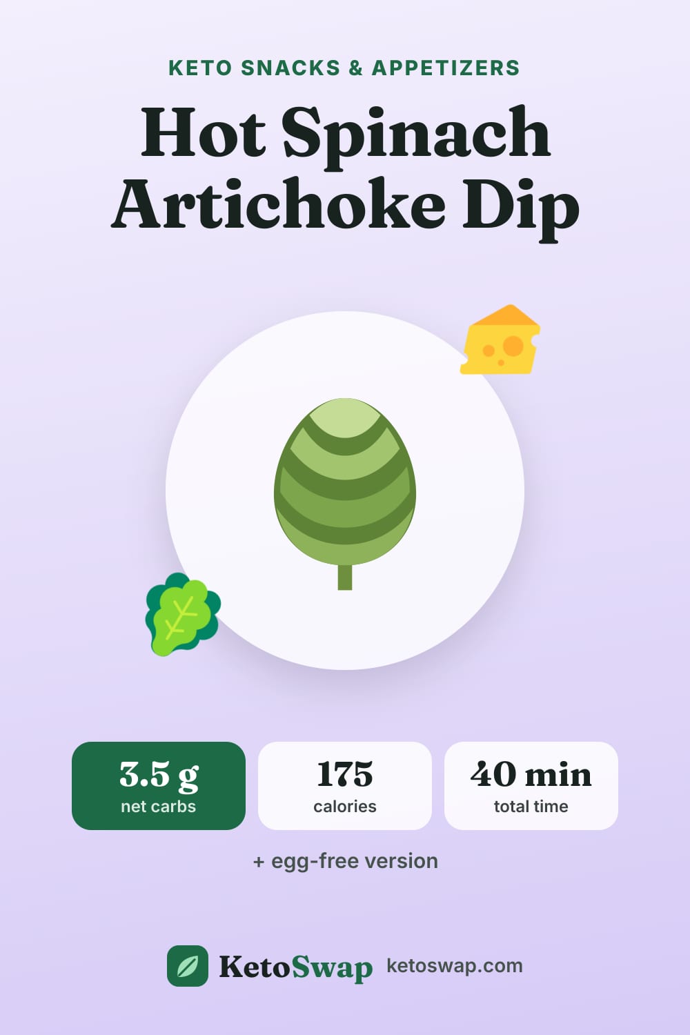 Hot Spinach Artichoke Dip — pin image
