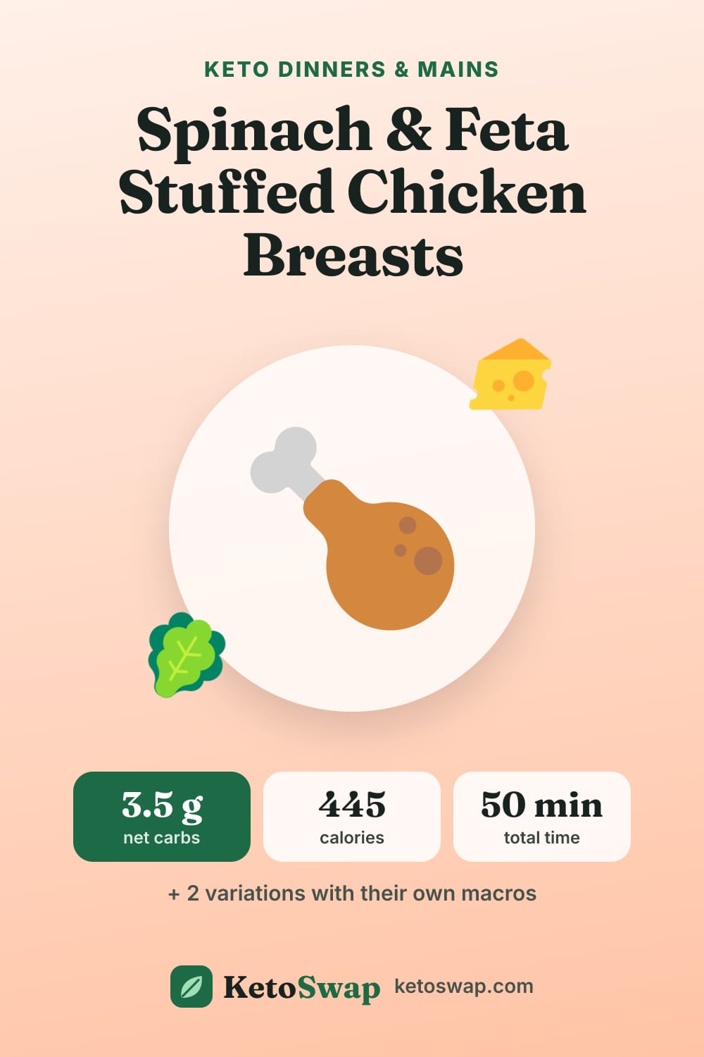 Spinach & Feta Stuffed Chicken Breasts — pin image