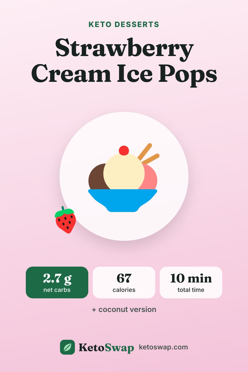 Strawberry Cream Ice Pops — pin image