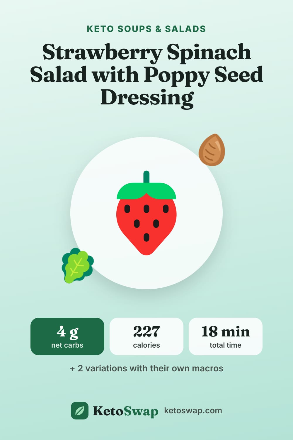 Strawberry Spinach Salad with Poppy Seed Dressing — pin image