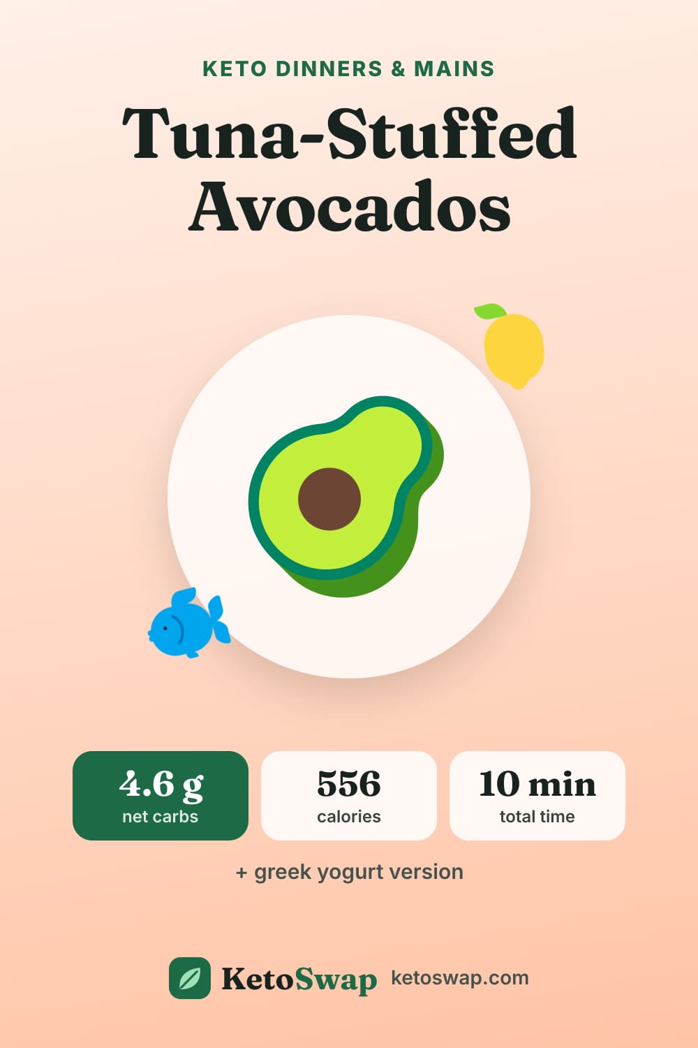 Tuna-Stuffed Avocados — pin image