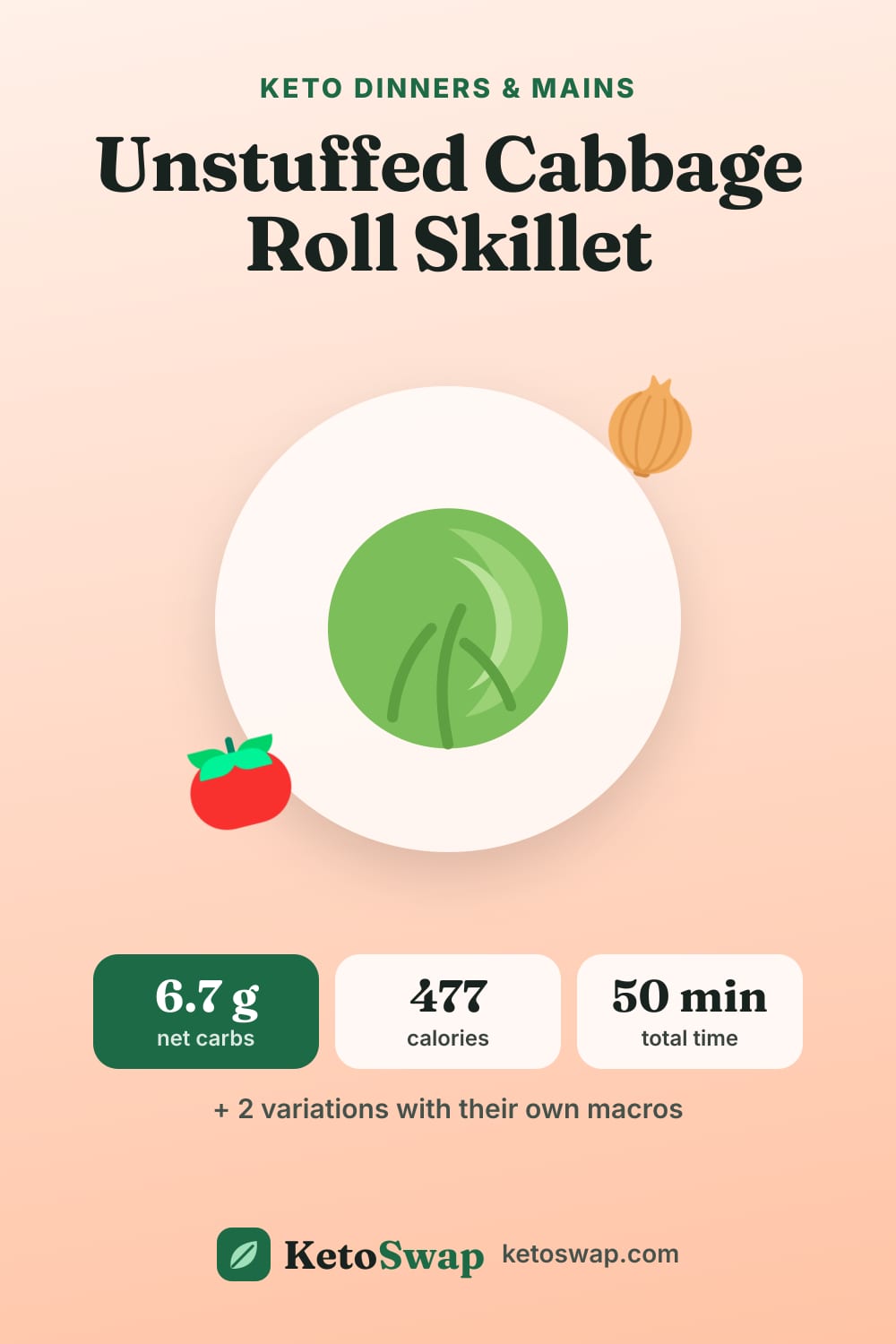 Unstuffed Cabbage Roll Skillet — pin image